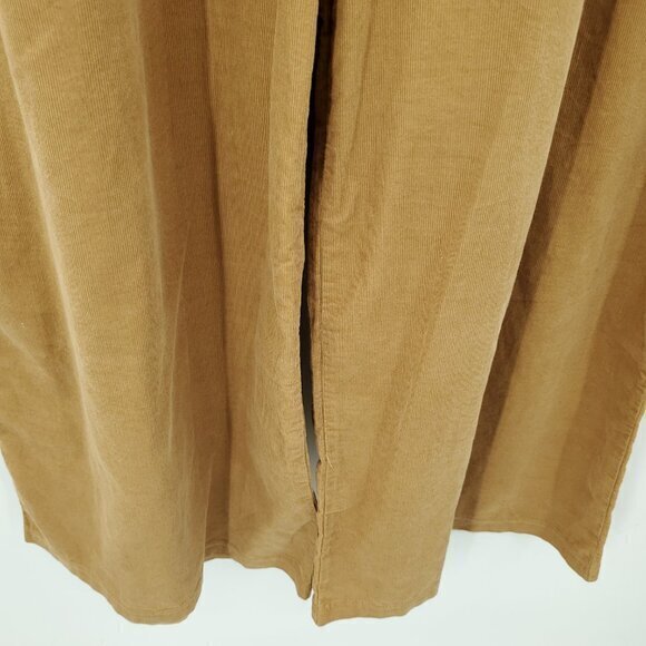 ASOS DESIGN Velvet Dad Pants in Camel 10 Tan Wide Leg Pleated High Rise - Picture 9 of 16